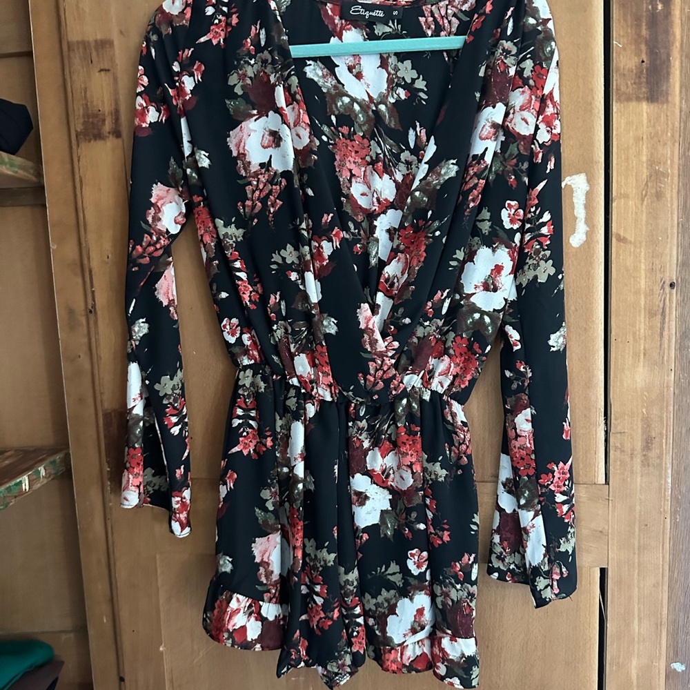 Floral silky romper